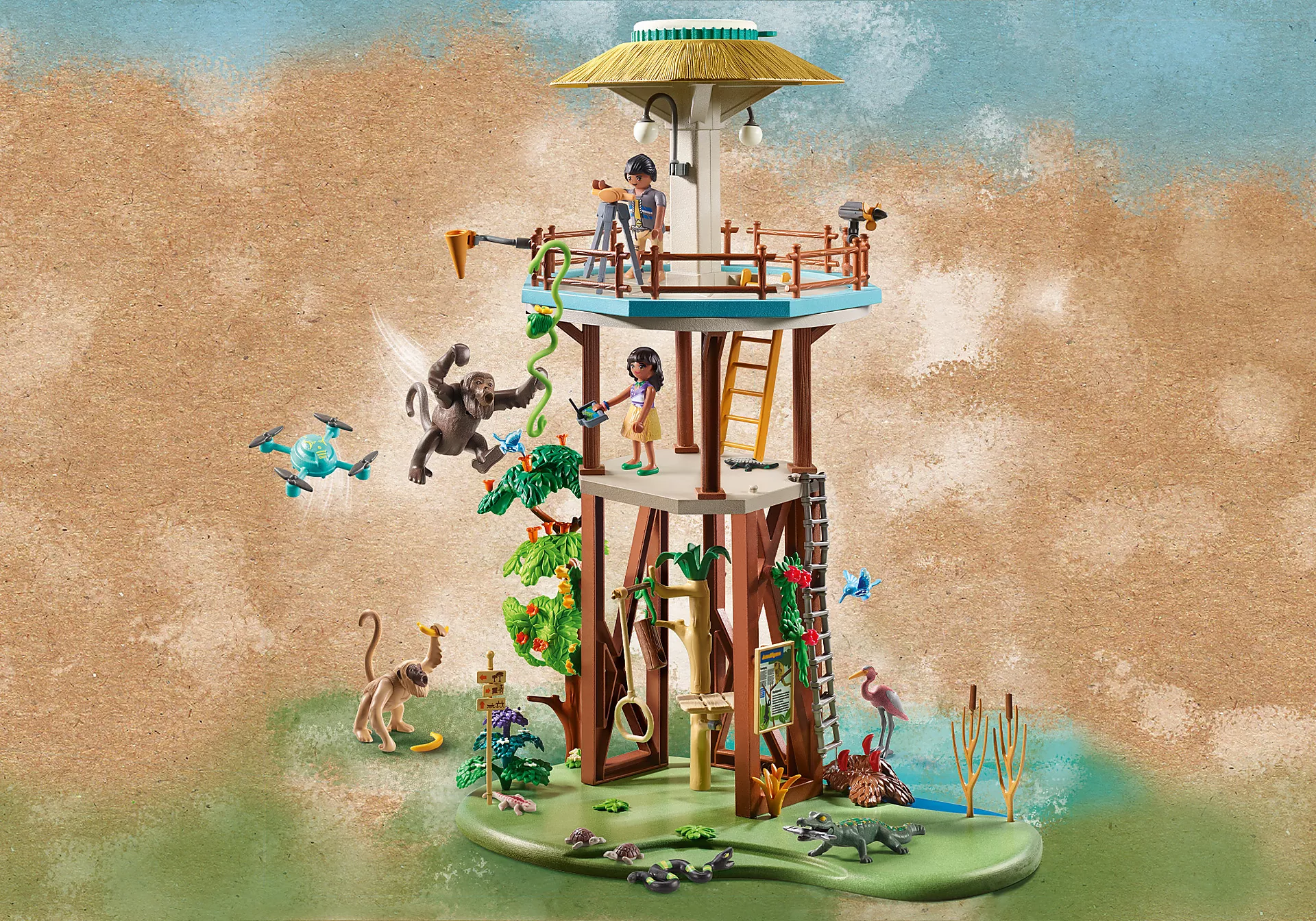 Playmobil Wiltopia Onderzoeksstation met kompas 71008