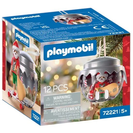 Playmobil Kerstmis - Kerstbal Kerstman Longboarder - 72221
