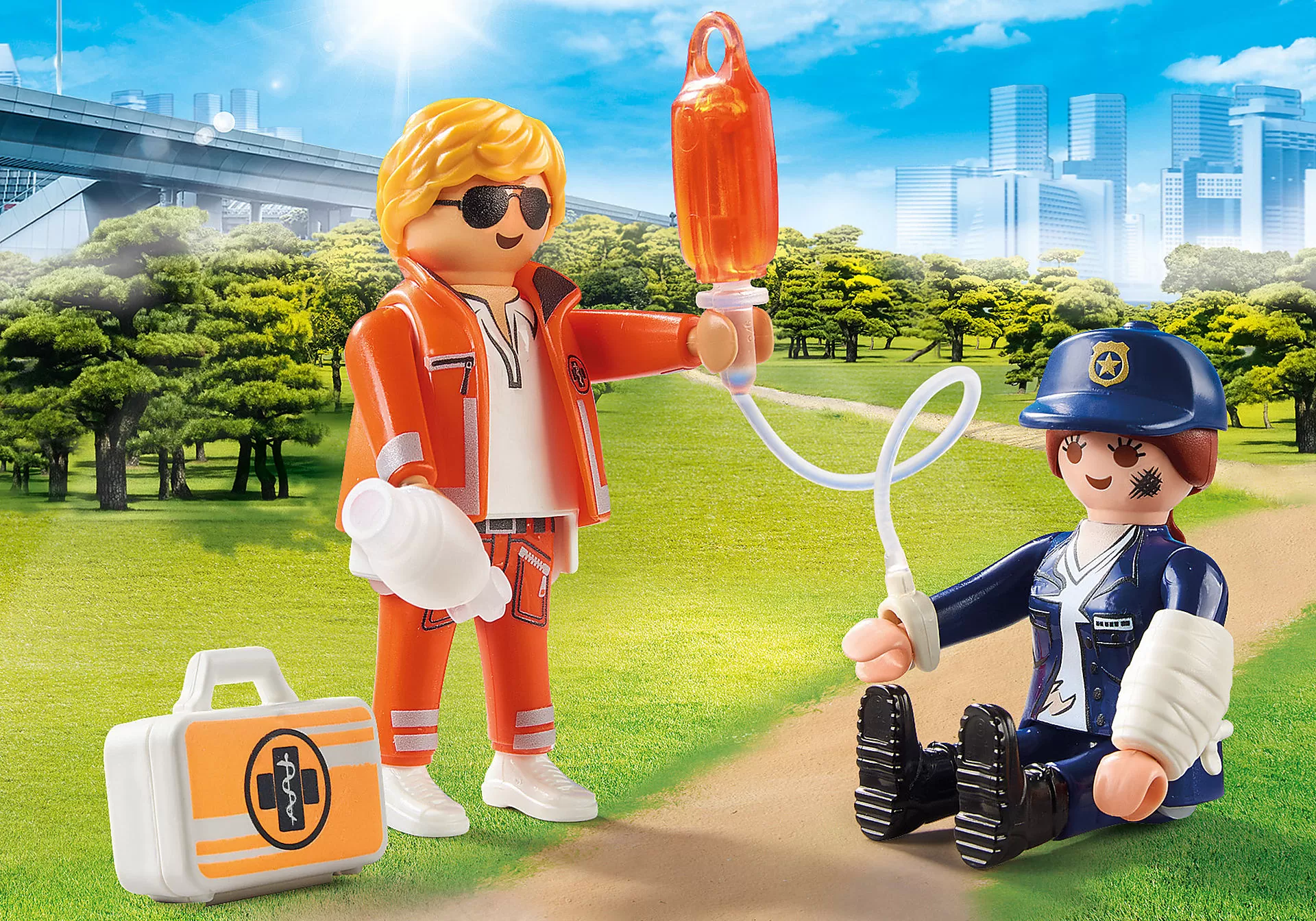 Playmobil Duopack spoedarts en politieagente 70823