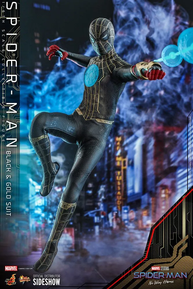Hot Toys Spider-Man: No Way Home Movie Masterpiece Action Figure 1/6 Spider-Man (Black & Gold Suit) 30 cm