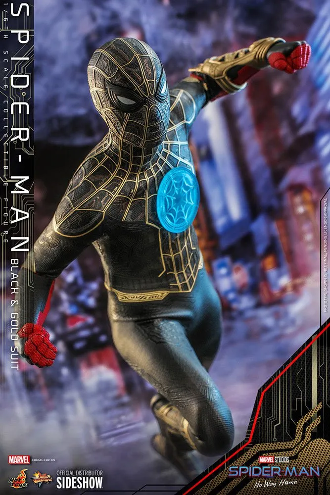 Hot Toys Spider-Man: No Way Home Movie Masterpiece Action Figure 1/6 Spider-Man (Black & Gold Suit) 30 cm