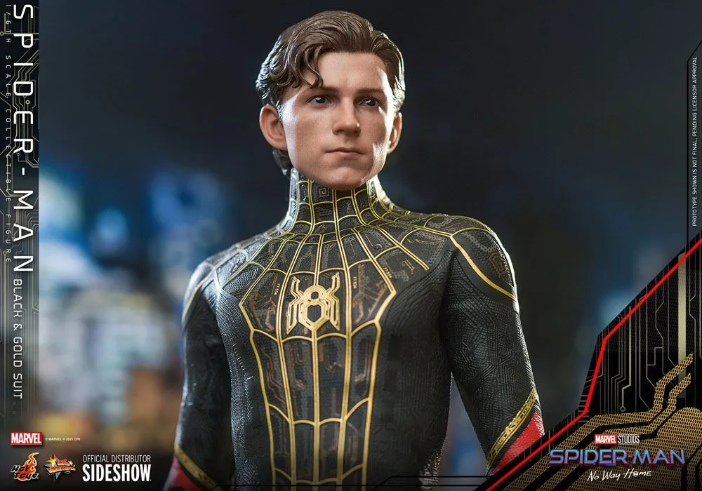 Hot Toys Spider-Man: No Way Home Movie Masterpiece Action Figure 1/6 Spider-Man (Black & Gold Suit) 30 cm