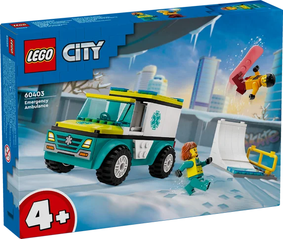 LEGO City Vehicles – Ambulance en snowboarder 60403