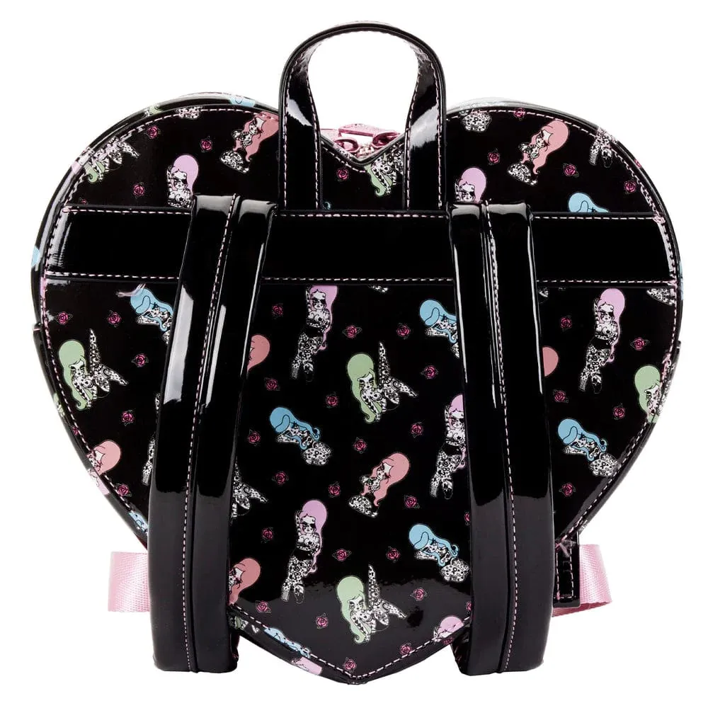 Loungefly Valfre Double Heart mini back pack Bad Bettie Tattoo