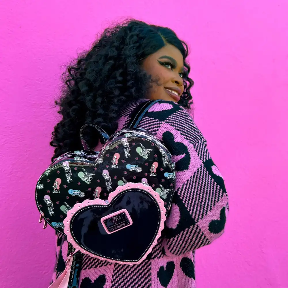 Loungefly Valfre Double Heart mini back pack Bad Bettie Tattoo
