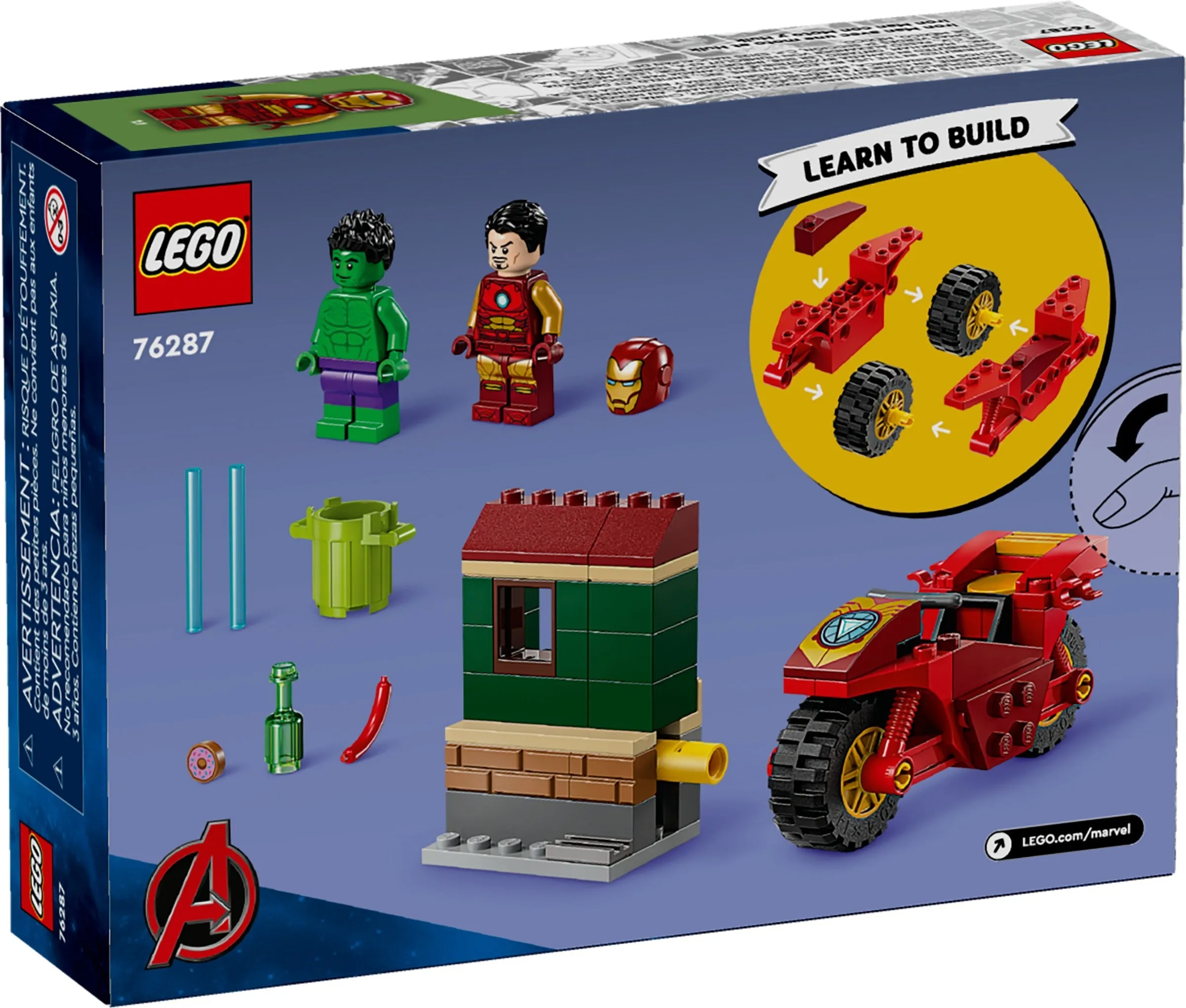 LEGO Marvel Iron Man met motor en de Hulk 76287