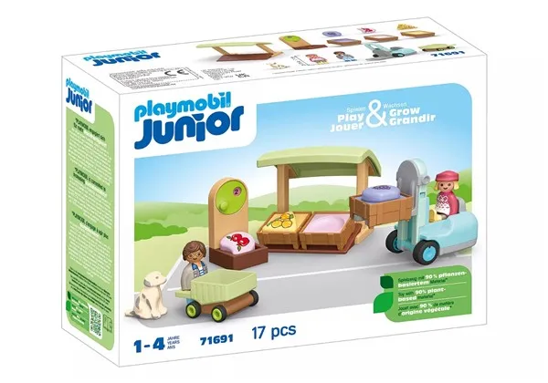 Playmobil Junior 71691 Biologische marktkraam & heftruck