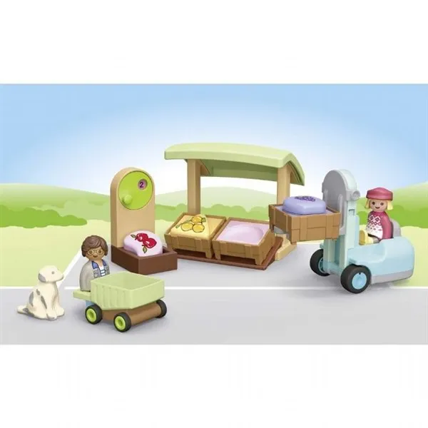 Playmobil Junior 71691 Biologische marktkraam & heftruck