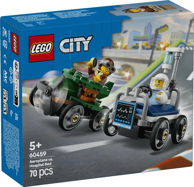 LEGO City Raceautopakket: vliegtuig vs. ziekenhuisbed 60459 LEGO City Raceautopakket: vliegtuig vs. ziekenhuisbed 60459