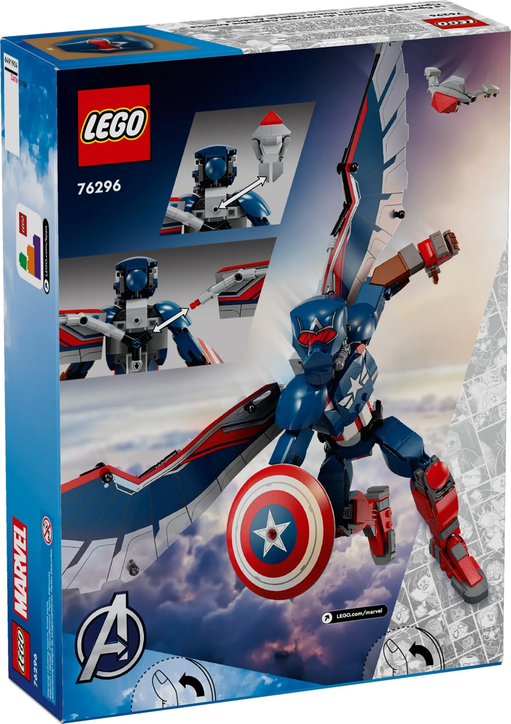 LEGO Marvel Nieuwe Captain America bouwfiguur 76296