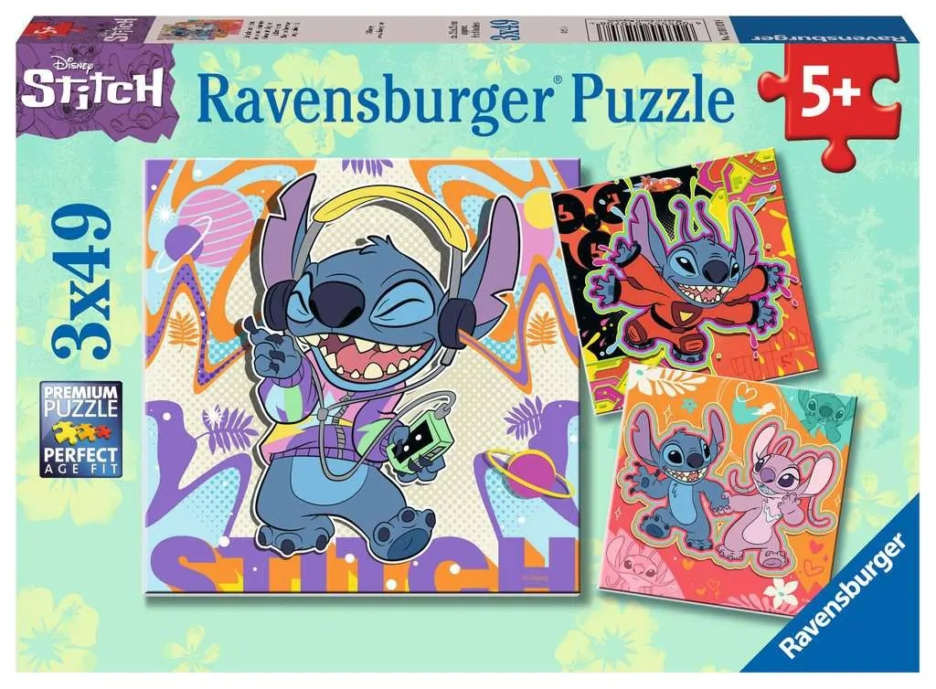 Disney Puzzel – Stitch play all day 3 in 1 – 49 stukjes