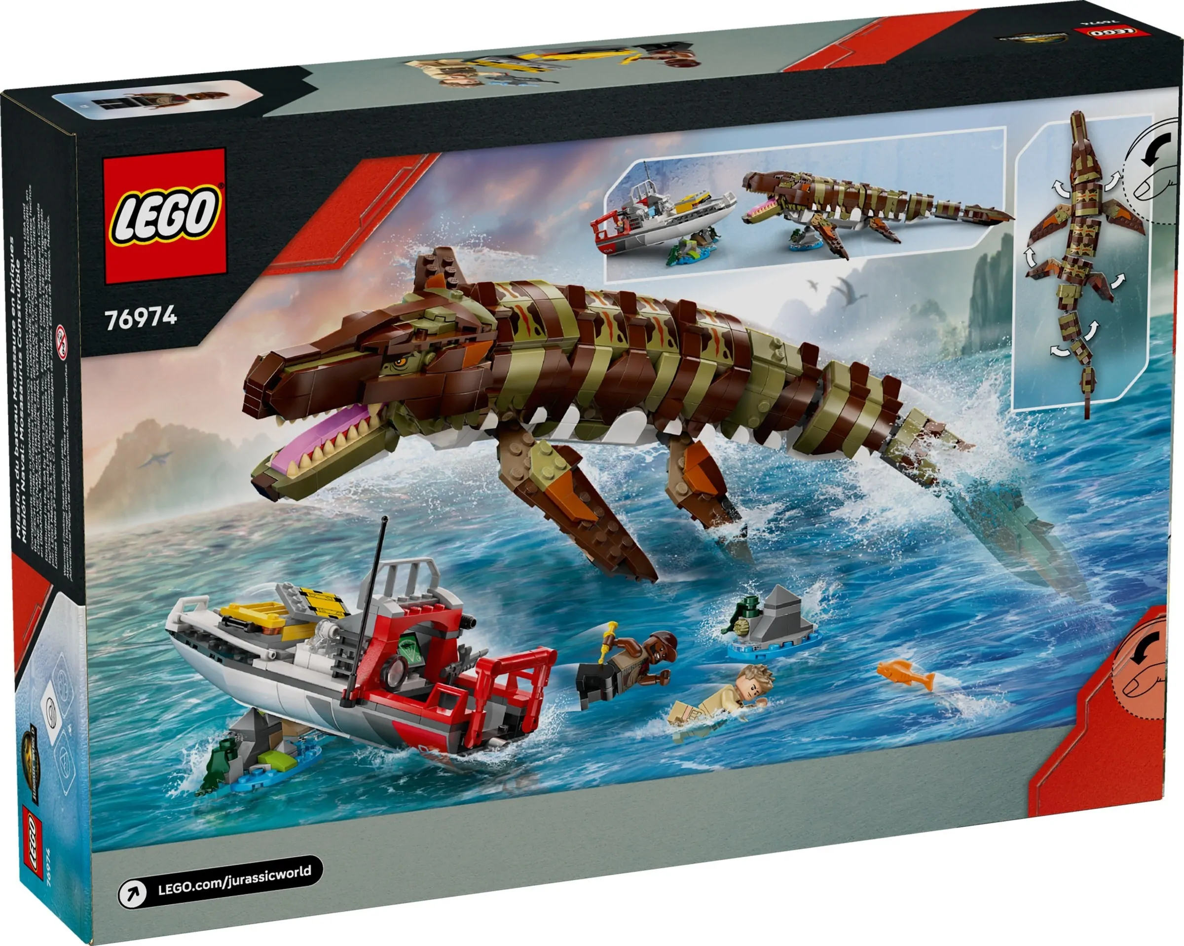 LEGO Jurassic World Bouwbare Mosasaurus bootmissie 76974 LEGO Jurassic World Bouwbare Mosasaurus bootmissie 76974