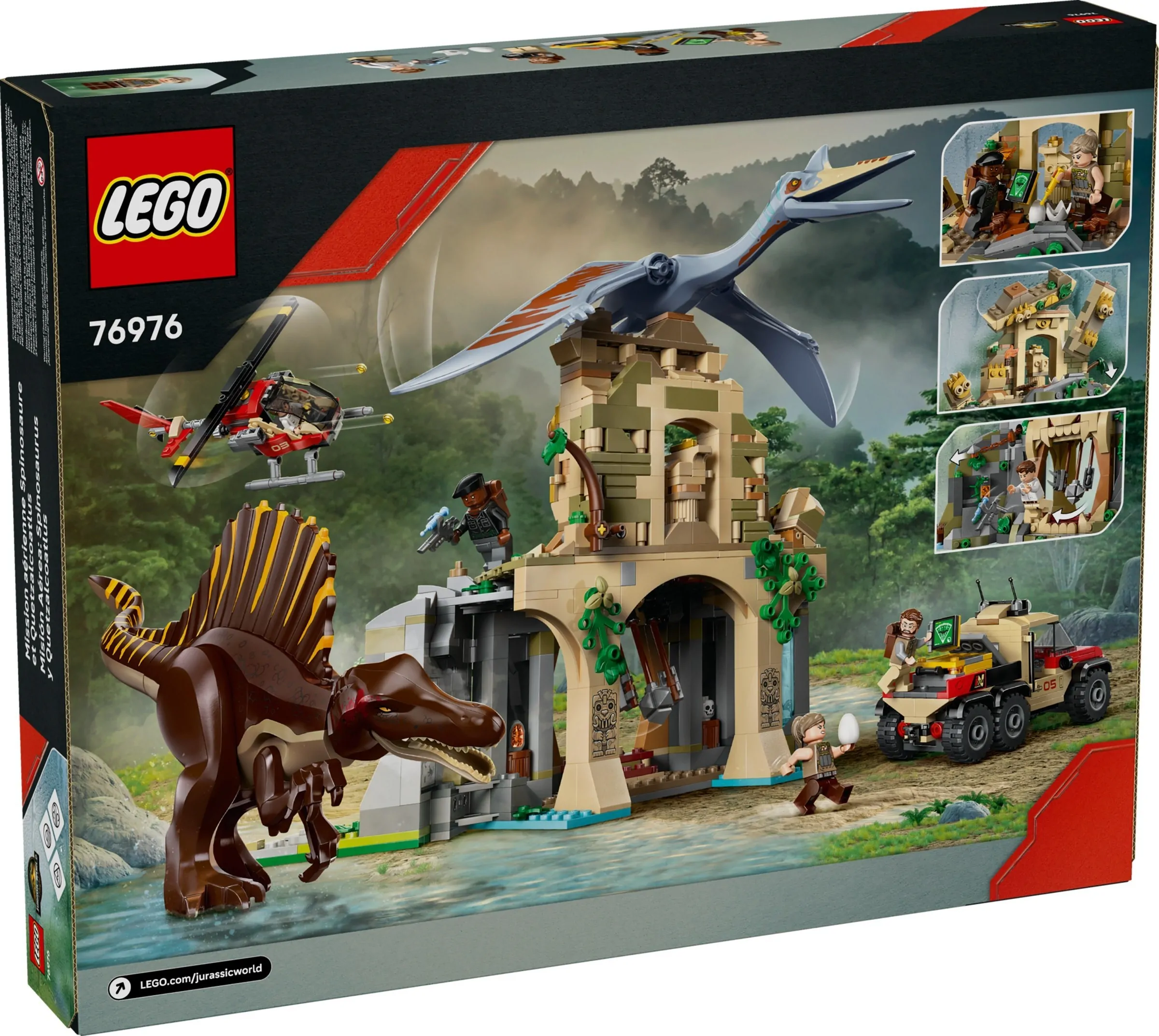 ユニセル108cap LEGO Jurassic Spinosaurus en Quetzalcoatlus luchtmissie 76976