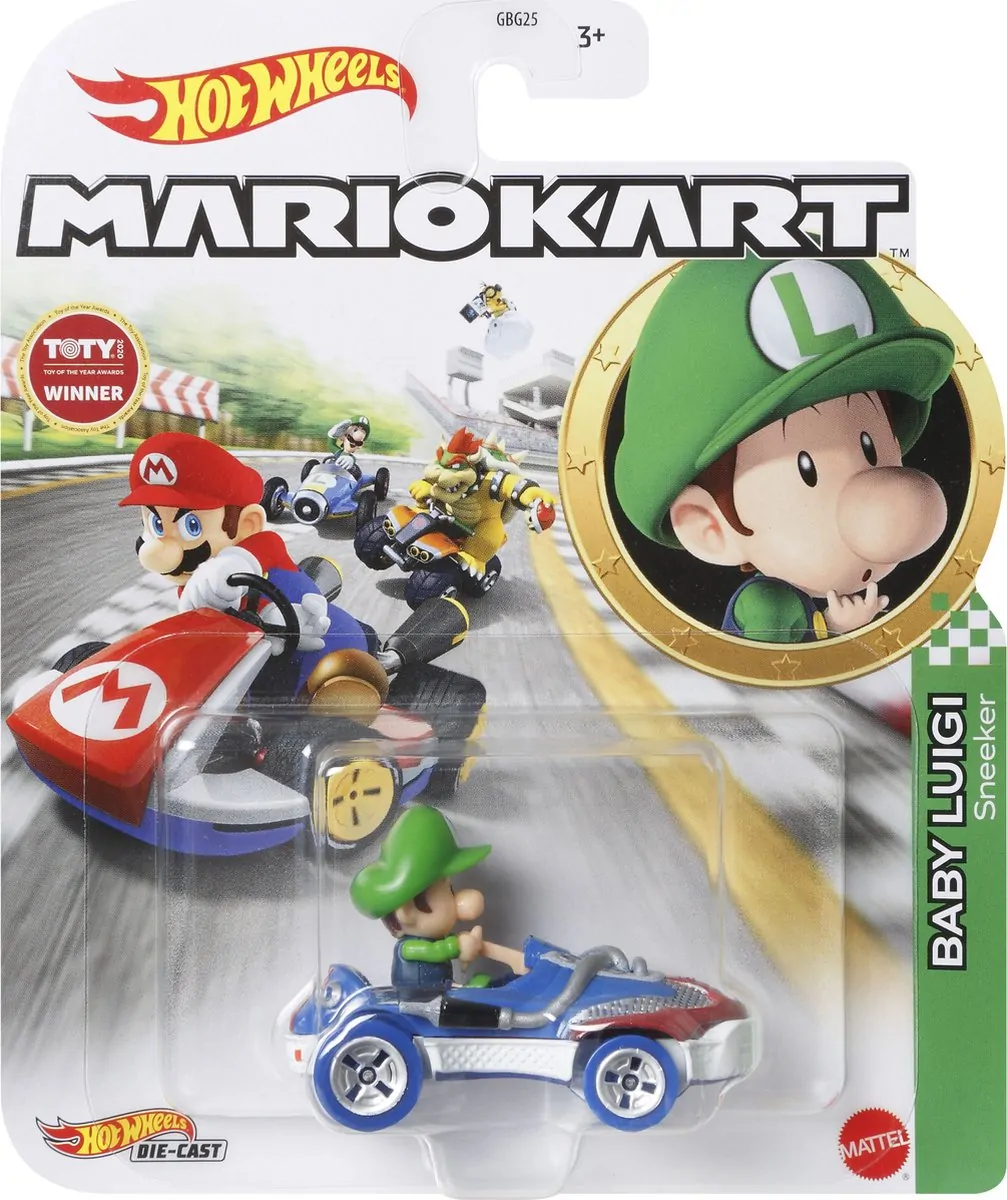 Hot Wheels HDB28 – Mariokart – Baby Luigi Sneeker