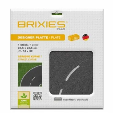 Brixies 225006 Grondplaat – Wegenplaat bocht 32×32 noppen Brixies 225006 Grondplaat – Wegenplaat bocht 32×32 noppen